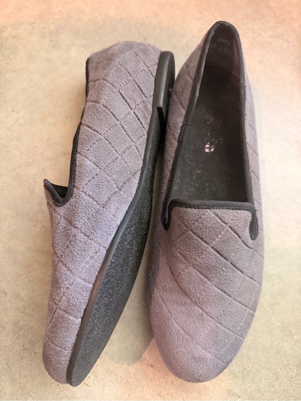 Munro Gray Quilted Fabric Walking Wedge Shoe Insole Black Detail 9M Comfort